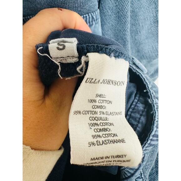 ULLA JOHNSON Indigo Acid Denim Puff Sleeve Sadie Jumpsuit size Small - Picture 14 of 14